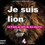 Campagne RN élections européennes je suis, je vote. Devoir de réserve. Campagne interdite. Scandale. Censure. Lion