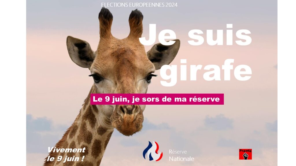 Campagne RN élections européennes je suis, je vote. Devoir de réserve. Campagne interdite. Scandale. Censure. Girafe