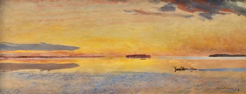 Bruno Liljefors, Coucher de soleil sur l'archipel, 1894. Coll. particulière