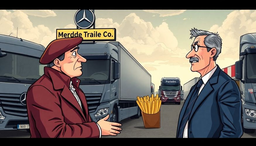 Mercedes Tourcoing vend son "M" à Erdé, rebaptisée "Merde", pour contourner une loi US absurde et cartonner sur le marché des remorques outre-Atlantique.