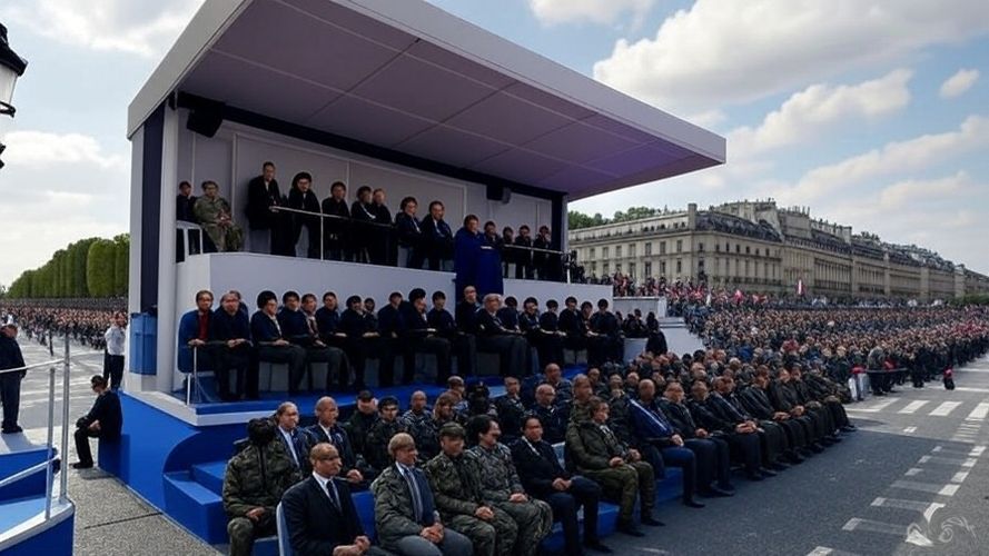 Chaque 14 juillet, la République se rejoue elle-même en boucle : avions, chars, présidence souriante et sécurité bétonnée. Un défilé de certitudes.