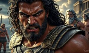 Arès, dieu de la guerre, n’incarne ni gloire ni héroïsme mais la haine brute. Premier dieu jugé pour meurtre, il révèle notre fascination pour la violence