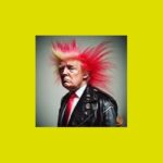 Trump, punk ultime ou parodie ? Avec sa mèche en pogo permanent et ses meetings-chaos, il transforme la politique US en concert punk improvisé.