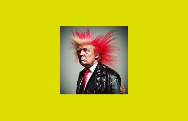 Trump, punk ultime ou parodie ? Avec sa mèche en pogo permanent et ses meetings-chaos, il transforme la politique US en concert punk improvisé.