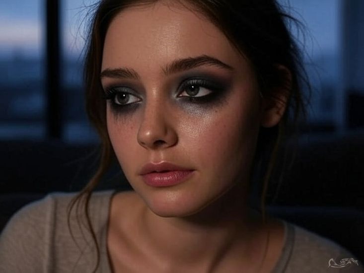 Le "tired girl makeup" érige la fatigue en esthétique : cernes sublimés, traits froissés et maquillage qui bave deviennent manifeste culturel