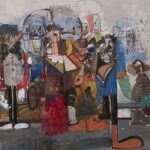 Condo déploie au MAM un parcours où histoire de l’art, humanoïdes et ruptures formelles composent une méditation sur la psyché et la matière picturale. (c) George Condo, Central Park, 2009, The Broad Art Foundation. Détails